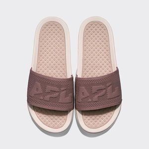 APL big logo Techloom crème pink rose dust knit sport slide sandal Size 10 NWOT
